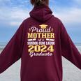 Proud Mother 2024 Summa Cum Laude Graduate Class 2024 Grad Women Oversized Hoodie Back Print Maroon