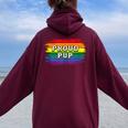 Proud Pup Pride Parade Human Pup Play Colorful Rainbow Dog Women Oversized Hoodie Back Print Maroon