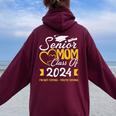 Proud Senior Mom Class Of 2024 I'm Not Crying You're Crying Women Oversized Hoodie Back Print Maroon
