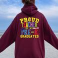 Proud Teacher Of My Pre-K Graduates Women Oversized Hoodie Back Print Maroon