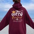 This Queen Mastered It Class Of 2024 Masters Graduation Women Oversized Hoodie Back Print Maroon