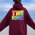 Rainbow Lgbtq Drag King Women Oversized Hoodie Back Print Maroon