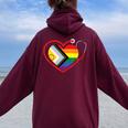 Rainbow Heart Lgbtq Doctor Nurse Medical Pride Month Squad Women Oversized Hoodie Back Print Maroon