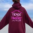 Realtor House Hustler Real Estate Agent Advertising Women Oversized Hoodie Back Print Maroon