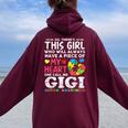 There's This Girl She Calls Me Gigi Autism Awareness Grandma Women Oversized Hoodie Back Print Maroon