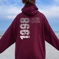 Retro 26 Years Old 26 Birthday For Women Women Oversized Hoodie Back Print Maroon
