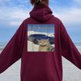 Rule 1 Always Boss Up Cat Meme For Women Women Oversized Hoodie Back Print Maroon