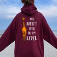 Safari Africa Zoo Animal Giraffe Women Oversized Hoodie Back Print Maroon