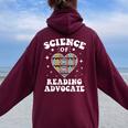 Science Of Reading Advocate Teacher Parent Literacy Women Oversized Hoodie Back Print Maroon