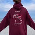 Sewciopath Sewing With Thread Yarn Scissors And Sewing Women Oversized Hoodie Back Print Maroon