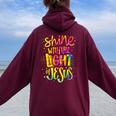 Shine With The Light Of Jesus Proud Christian Faith Quote Women Oversized Hoodie Back Print Maroon