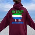 Sierra Leone Flag For Sierra Leonean Salone Roots Women Oversized Hoodie Back Print Maroon