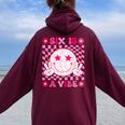 Six Is A Vibe Groovy 6Th Birthday 6Yr Old 6 Year Old Girls Women Oversized Hoodie Back Print Maroon