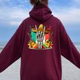 Skeleton Hand Sombrero Cinco De Mayo Music Lover Band Guitar Women Oversized Hoodie Back Print Maroon