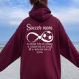 Soccer Mom A Little Bit Of Crazy A Little Bit Of Loud Women Oversized Hoodie Back Print Maroon