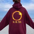 Solar Eclipse 2024 American Totality Astronomy Women Oversized Hoodie Back Print Maroon Solar Eclipse 2024 American Totality Astronomy Women Oversized Hoodie Back Print Maroon