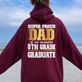 Super Proud Dad Of An Awesome 8Th Grade Graduate 2024 2025 Women Oversized Hoodie Back Print Maroon