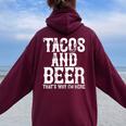 Tacos And Beer Drinking Drunk Cinco De Mayo Women Women Oversized Hoodie Back Print Maroon