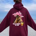 Talk Derby To Me Horse Racing Derby Day 150Th Women Oversized Hoodie Back Print Maroon