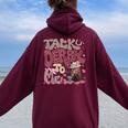 Talk Derby To Me Horse Racing Ky Derby Day Women Oversized Hoodie Back Print Maroon