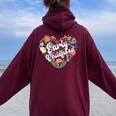 Teacher Early Childhood Educator Preschool Head Start Crew Women Oversized Hoodie Back Print Maroon