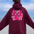 In My Teacher Era First Day Of School Back To School Retro Women Oversized Hoodie Back Print Maroon