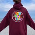 Teacher Test Day Rock The Test Testing Day You Got This Women Oversized Hoodie Back Print Maroon