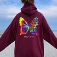 I Can Do All Things Through Christ Butterfly Religious Women Women Oversized Hoodie Back Print Maroon