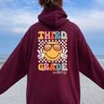 Third Grade Vibes Smile First Day Of School 3Rd Grade Team Women Oversized Hoodie Back Print Maroon
