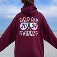 Tie Dye Field Day Vibes For Teacher Kid Field Day 2024 Women Oversized Hoodie Back Print Maroon