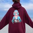 Transgender Pride Japanese Cool Anime Girl Trans Flag Women Oversized Hoodie Back Print Maroon