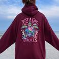 Turtle Sea Ocean Cute Just A Girl Who Loves Turtles Women Oversized Hoodie Back Print Maroon