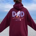 Two The Moon Dad Of The Birthday Girl Astronaut Family Party Women Oversized Hoodie Back Print Maroon