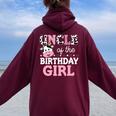 Uncle Of The Birthday Girl Farm Cow Daddy Papa 1St Women Oversized Hoodie Back Print Maroon
