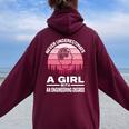 Never Underestimate A Girl With An Engineering Degree Women Oversized Hoodie Back Print Maroon
