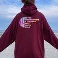 Never Underestimate A Girl Who Plays Water Polo Waterpolo Women Oversized Hoodie Back Print Maroon