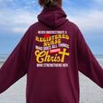 Never Underestimate A Registered Nurse Who Does All Things Women Oversized Hoodie Back Print Maroon