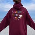 Unicorn Somebody's Feral Aunt Somebody's Feral Aunt Women Oversized Hoodie Back Print Maroon