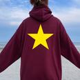 Vietnam Flag Vietnamese Pride Patriot Star Women Oversized Hoodie Back Print Maroon