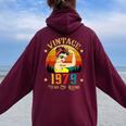 Vintage 1979 Birthday 45 Years Old Vintage 1979 Women Oversized Hoodie Back Print Maroon