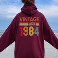 Vintage 1984 40Th Birthday 40 Years Old Women Oversized Hoodie Back Print Maroon