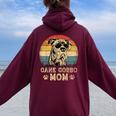 Vintage Cane Corso Mom Dog Lovers Mother's Day Women Oversized Hoodie Back Print Maroon