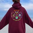 Vintage Earth Day Save Bees Plant More Trees Environment Women Oversized Hoodie Back Print Maroon