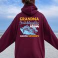 Vintage Grandma Granddaughter Cruise 2024 Memories Women Oversized Hoodie Back Print Maroon