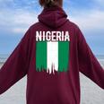 Vintage Nigeria Flag For Nigeria Nigerian Women Oversized Hoodie Back Print Maroon