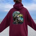 Vintage Wolf Wolf Lovers For Boys And Girls Women Oversized Hoodie Back Print Maroon