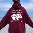 World's Best Grandma Bear For Grandmothers Women Oversized Hoodie Back Print Maroon