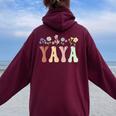 Yaya Wildflower Floral Yaya Women Oversized Hoodie Back Print Maroon