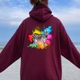 Zebra For In Africa Animal Wild Zoo Horse Women Oversized Hoodie Back Print Maroon