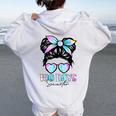 100 Days Smarter Girls Messy Bun Hair 100Th Day Tie Dye Women Oversized Hoodie Back Print White